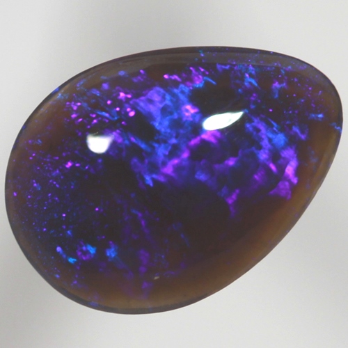 SOLID BLACK CRYSTAL OPAL Bright peacock purple blue 